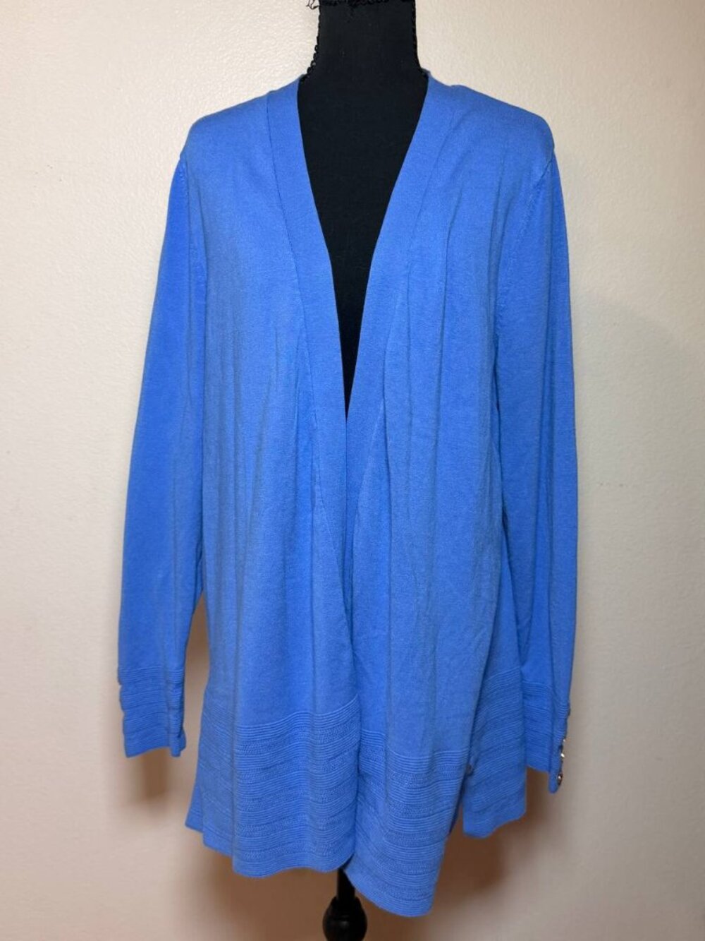 Charter Club Periwinkle Blue Open Front Cardigan Classic Preppy Style XL